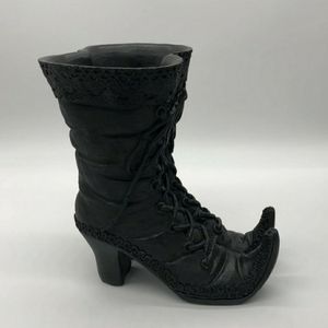 Witch’s Boots Victorian Gothic Black Planter New Halloween Decor Witches Boot
